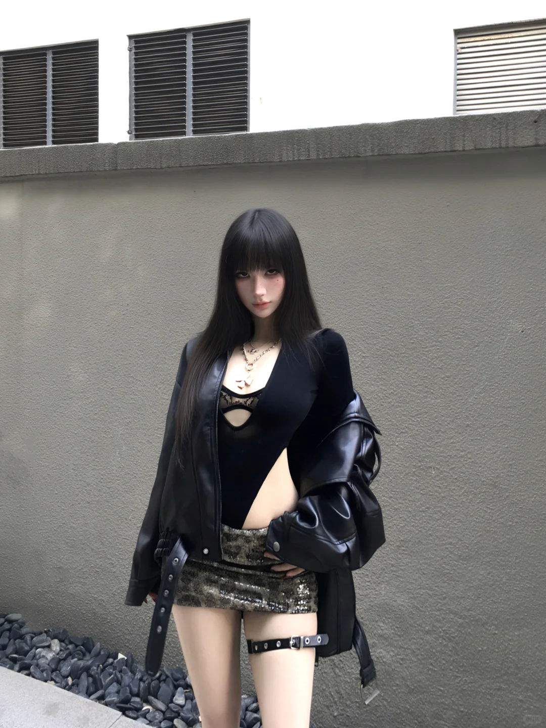 Leopard print, sequins and black lace