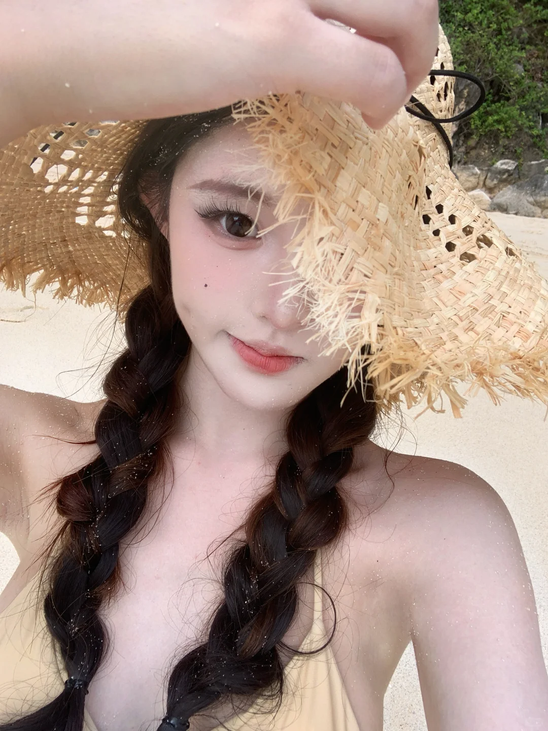 海边沙滩网感自拍