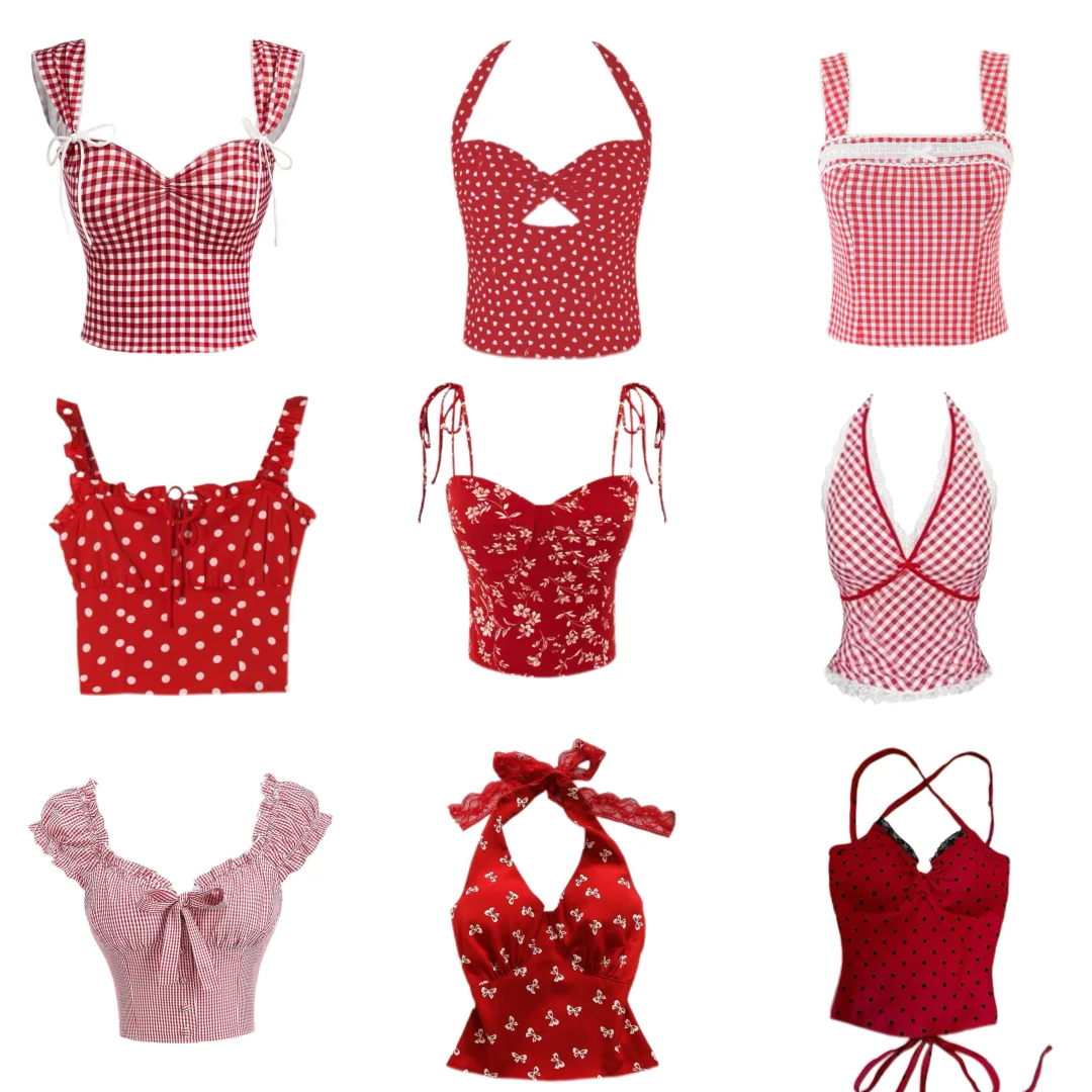 红色辣妹吊带合集❤️❤️你的电子衣橱！