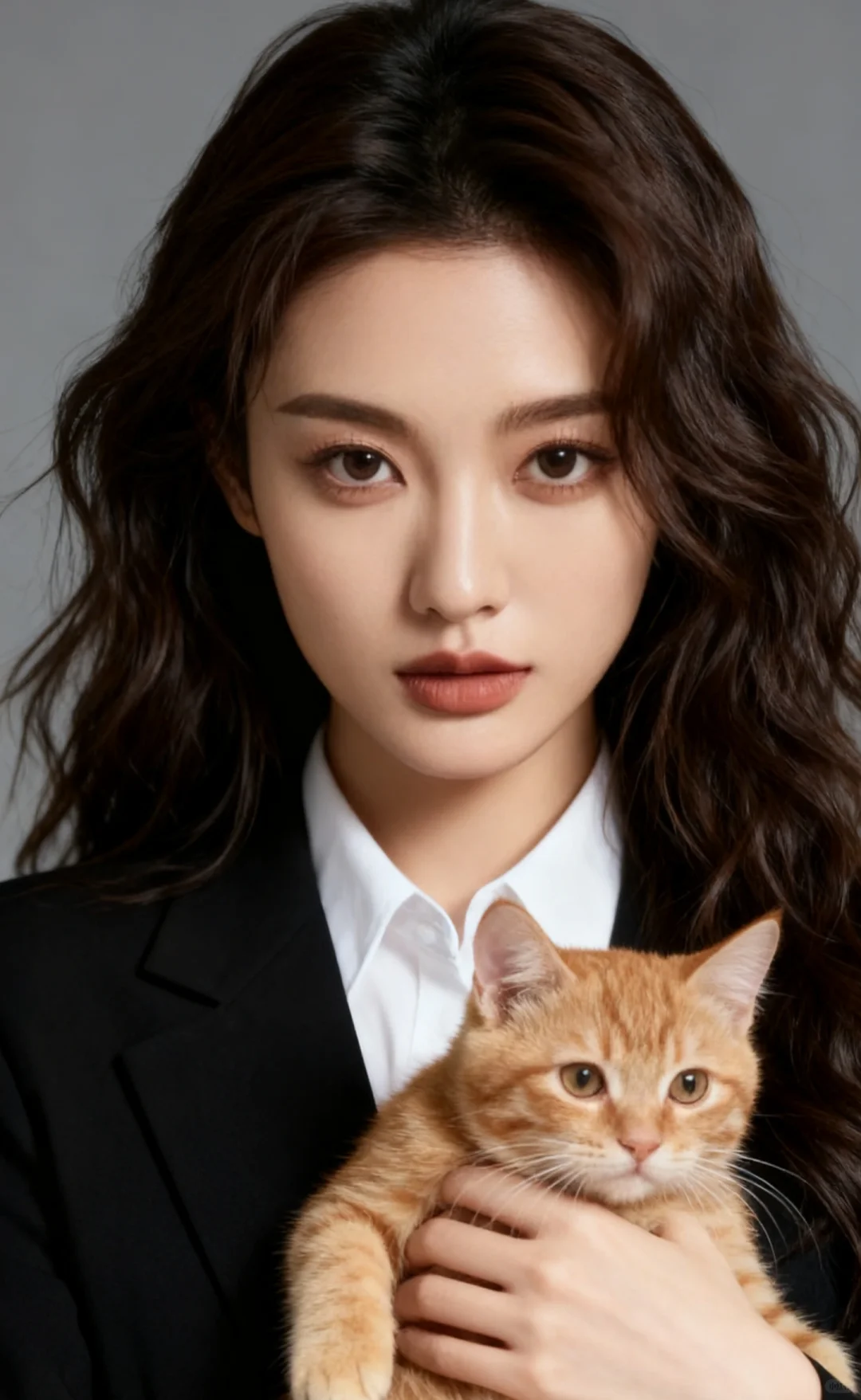 0成本ai写真❗️纯欲感西装抱猫猫细节攻略