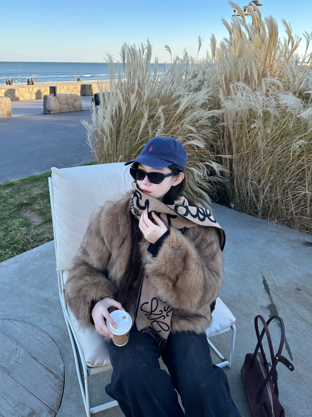 170 125斤微胖穿搭｜冬天的海边咖啡☕️