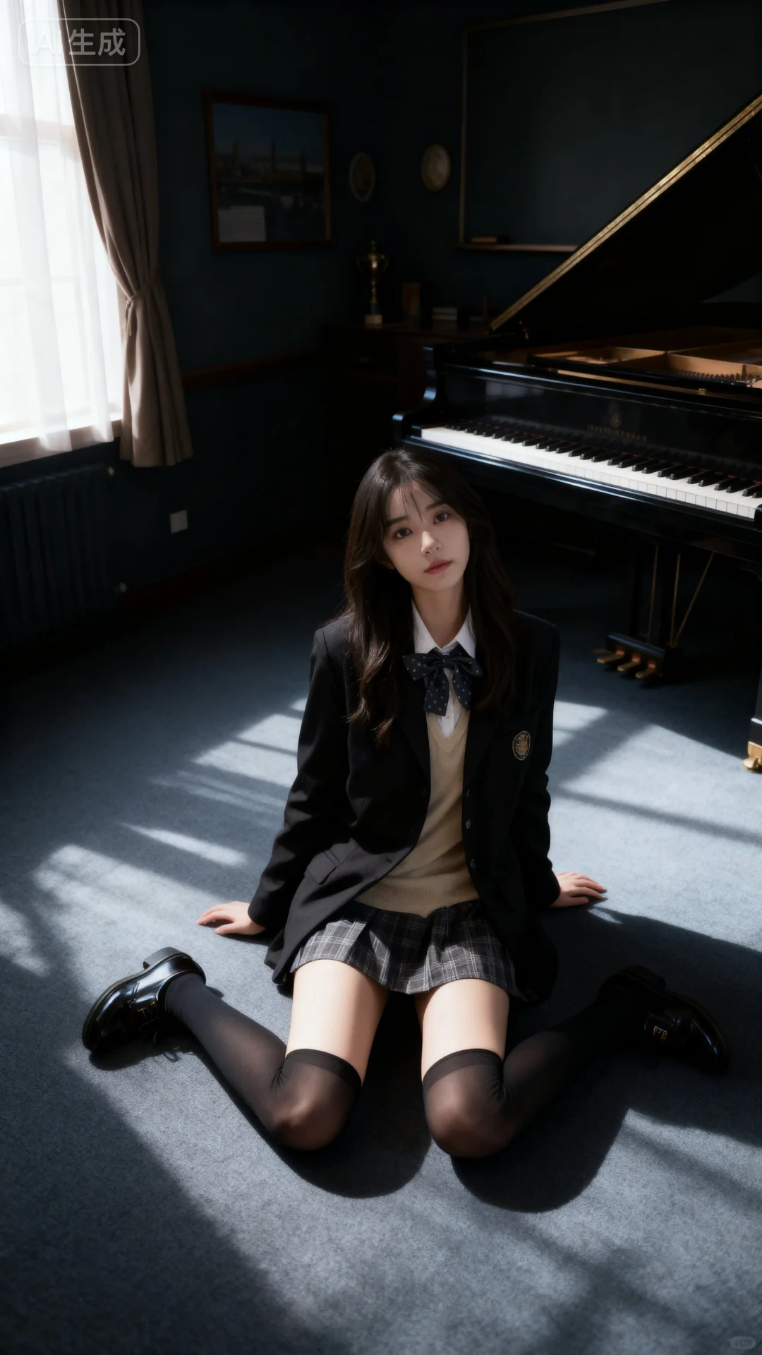 钢琴教室拍的jk写真，氛围感绝了！❤️