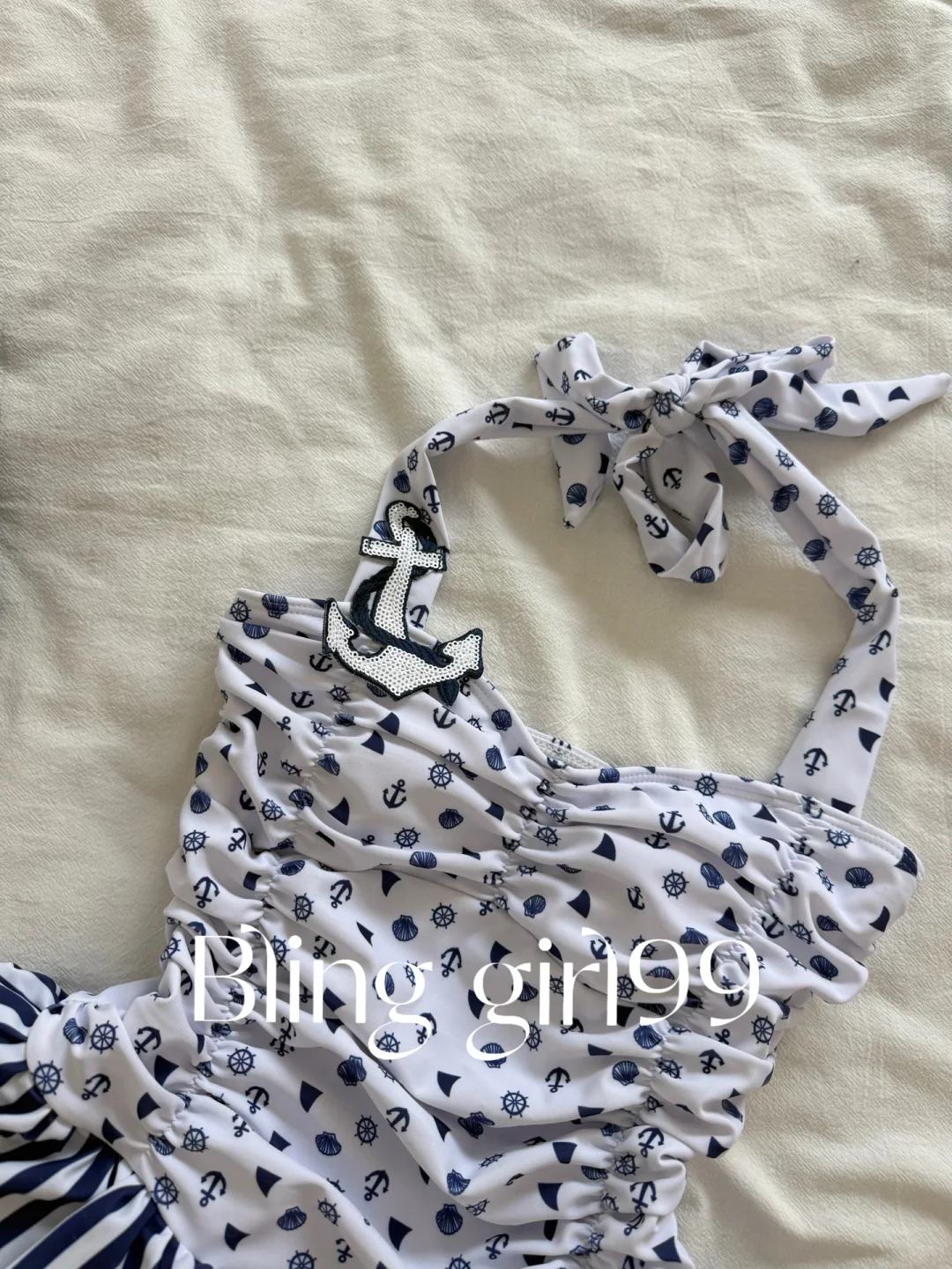 温泉季♨️泳衣分享！航海系蓝色波点好好看！