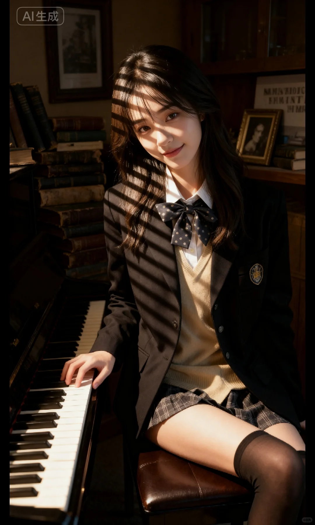 钢琴教室拍的jk写真，氛围感绝了！❤️