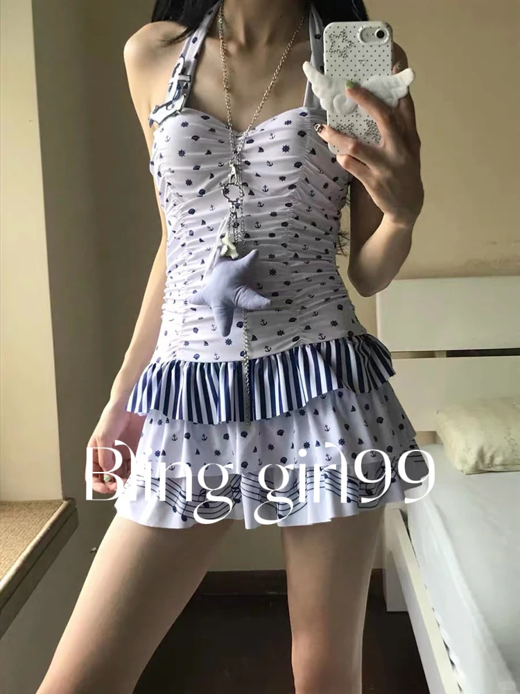 温泉季♨️泳衣分享！航海系蓝色波点好好看！