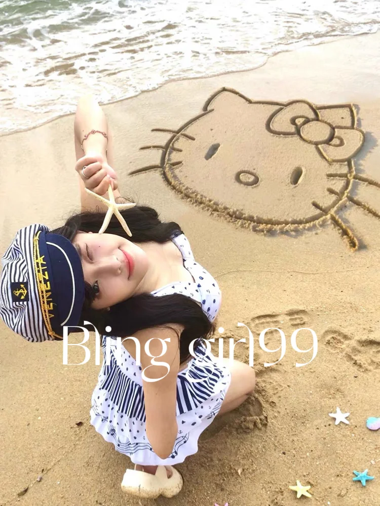 温泉季♨️泳衣分享！航海系蓝色波点好好看！