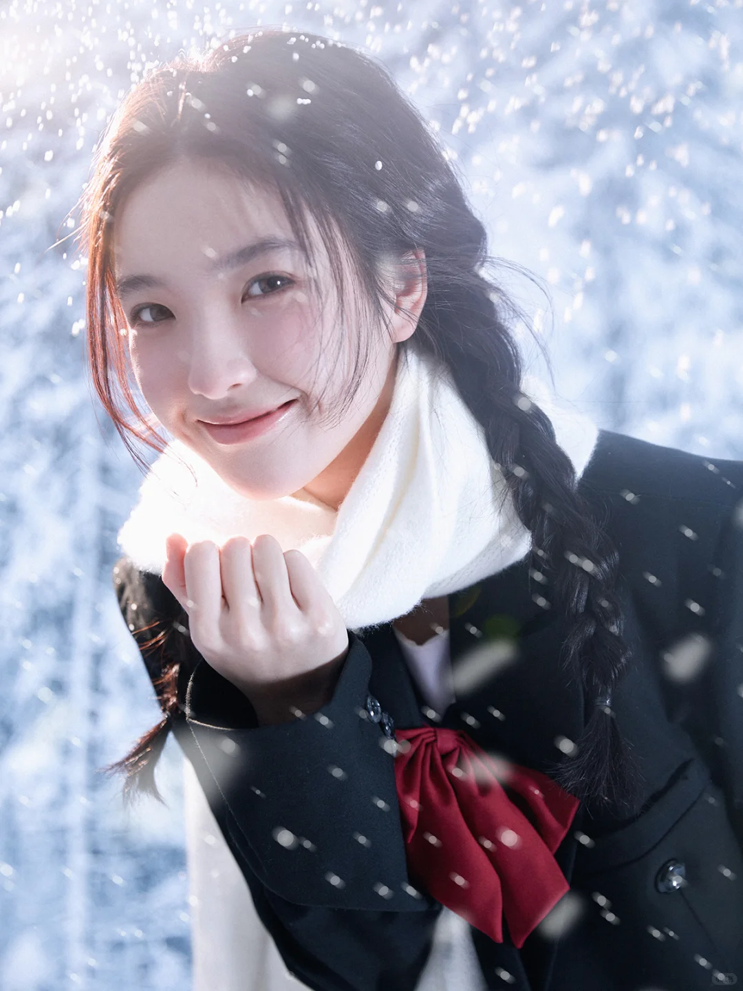 冬日限定❄️雪落制服少女的梦幻写真❄️