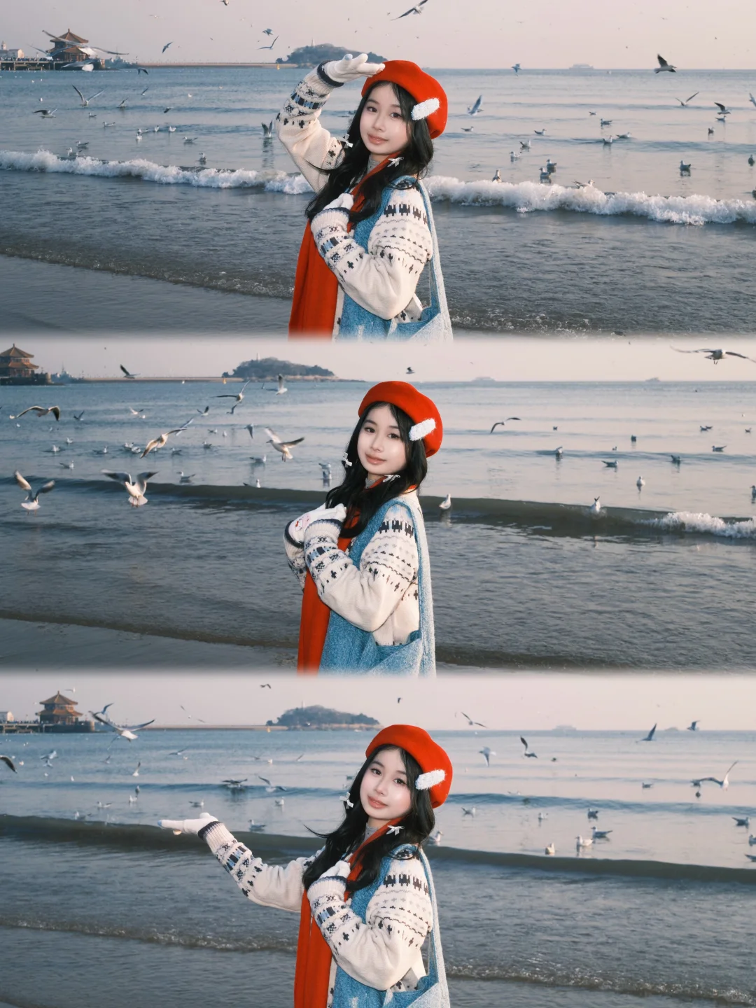 青岛栈桥拍照都来找这个小姐姐～超好看❗️