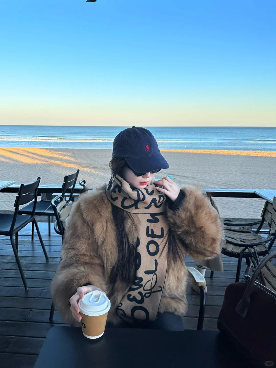 170 125斤微胖穿搭｜冬天的海边咖啡☕️