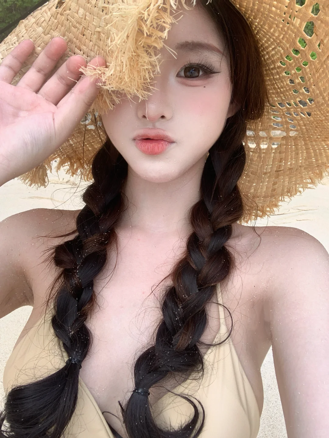 海边沙滩网感自拍