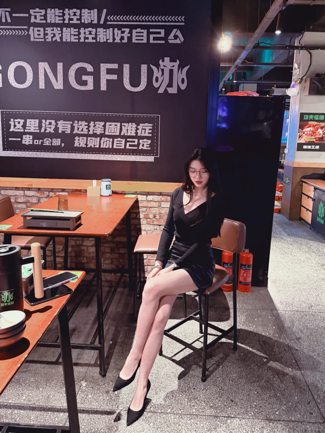 169/53kg 御姐黑色系穿搭