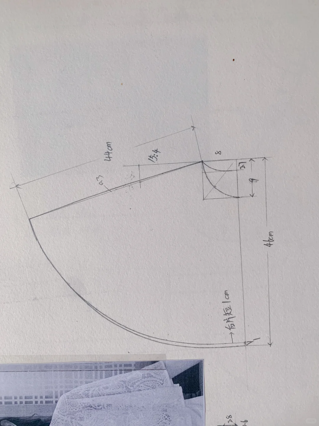 蕾丝小披肩裁剪图分享
