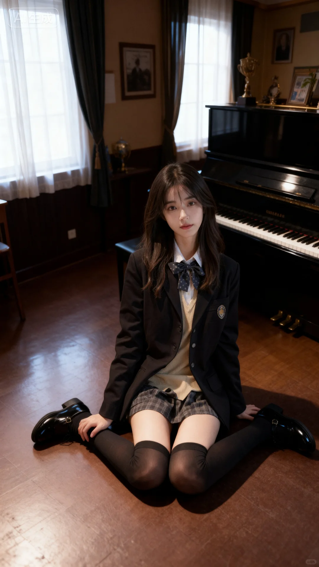 钢琴教室拍的jk写真，氛围感绝了！❤️
