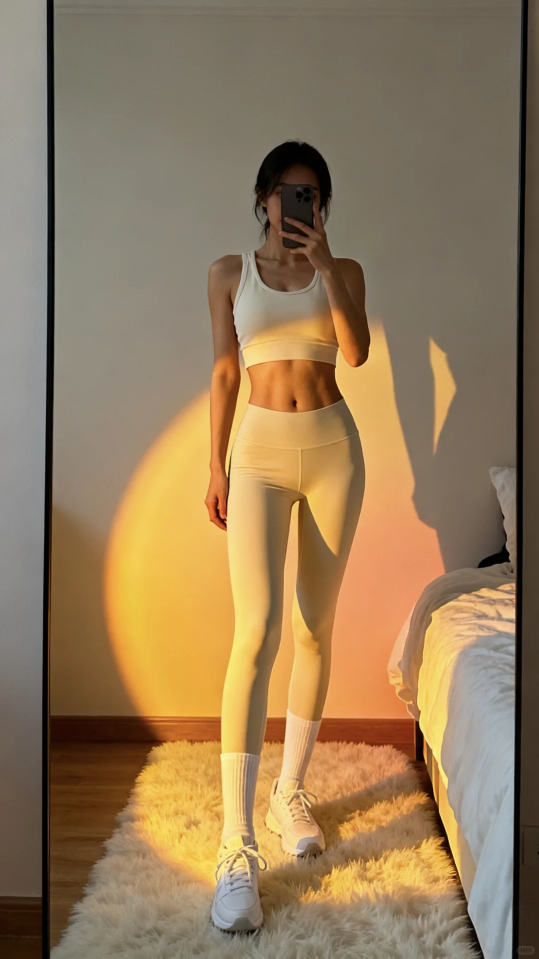 晨练的白月光～～白色系瑜伽服