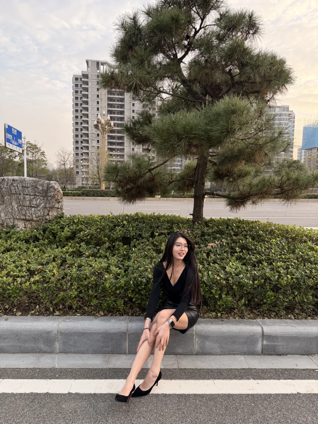 169/53kg 御姐黑色系穿搭