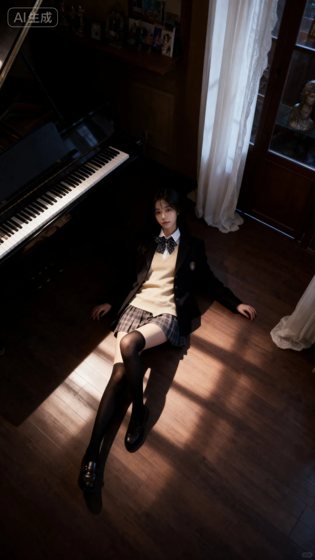 钢琴教室拍的jk写真，氛围感绝了！❤️