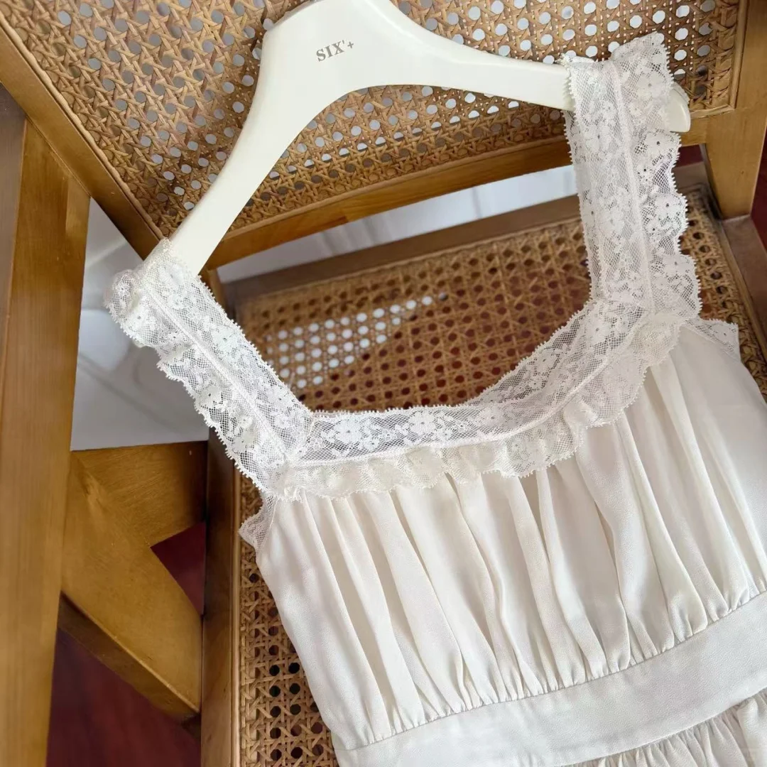 NAOAO 娇娇尤物 2025年夏季收腰蕾丝拼接花