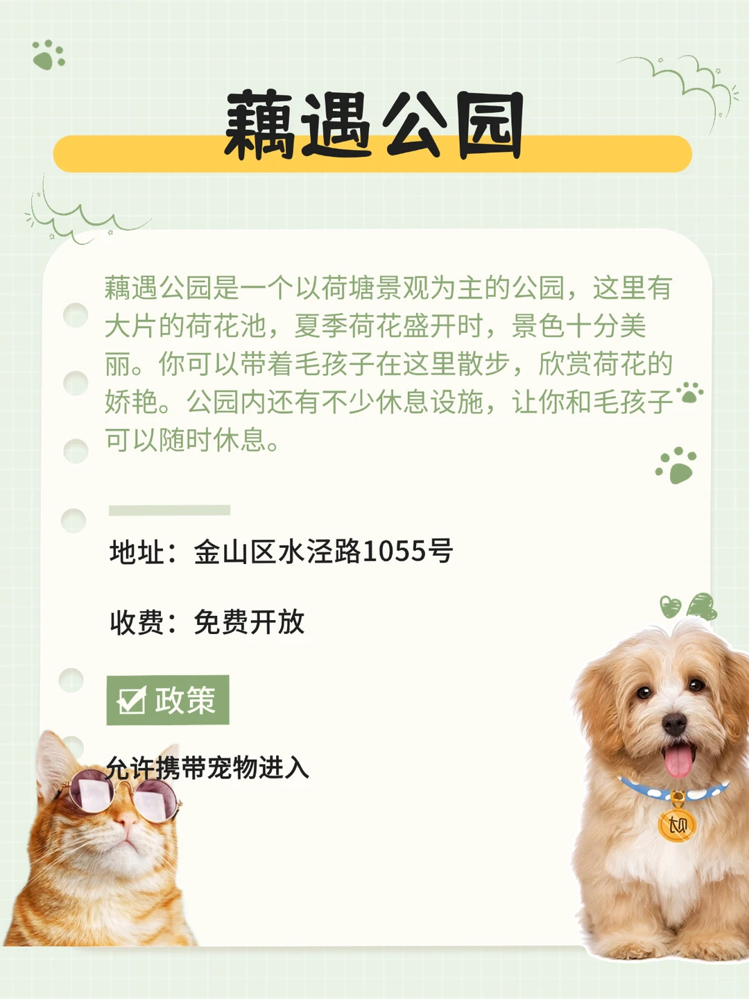 上海金山区宠物友好地图