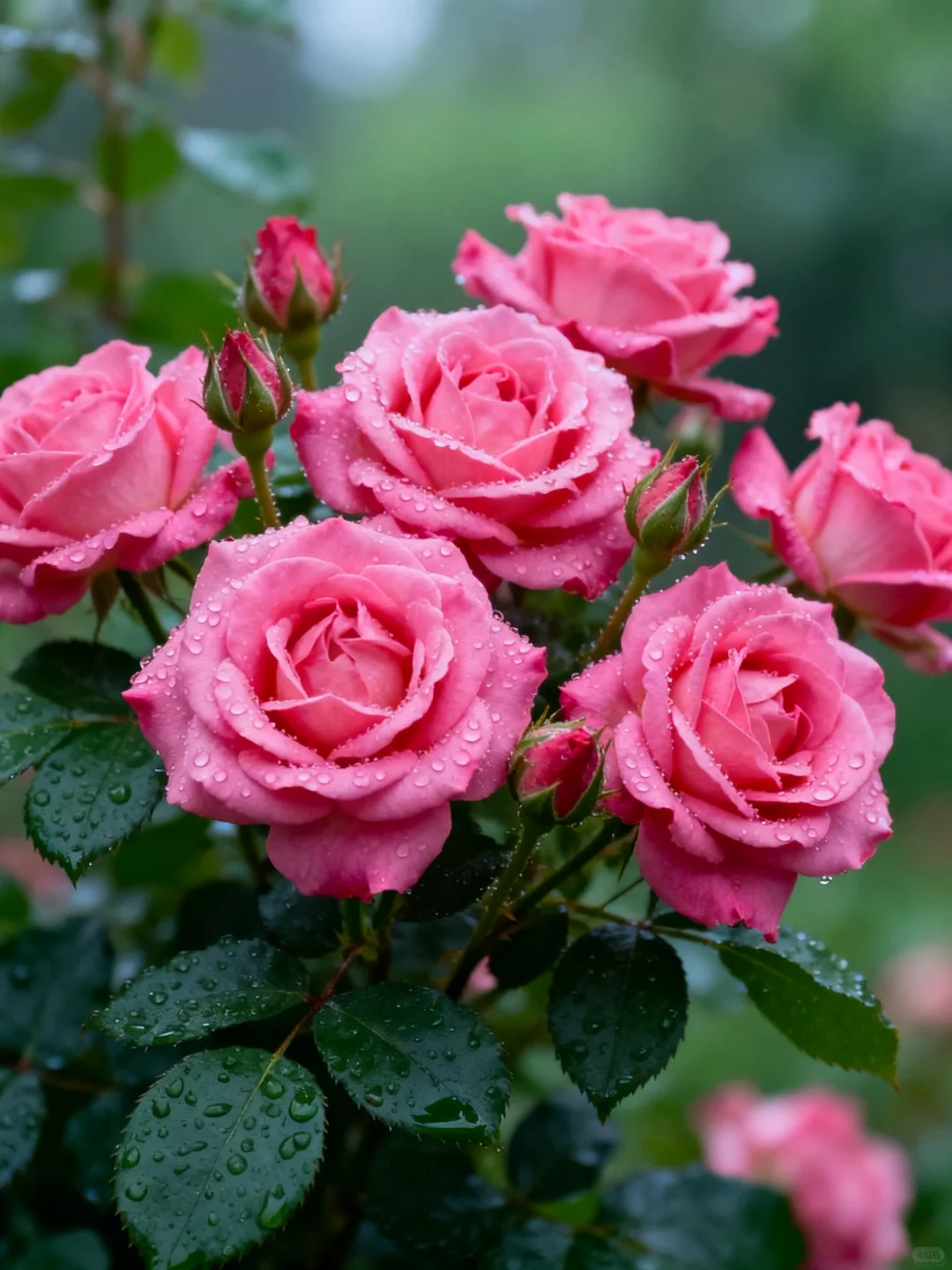 美图分享：雨后的玫瑰花更加娇艳欲滴