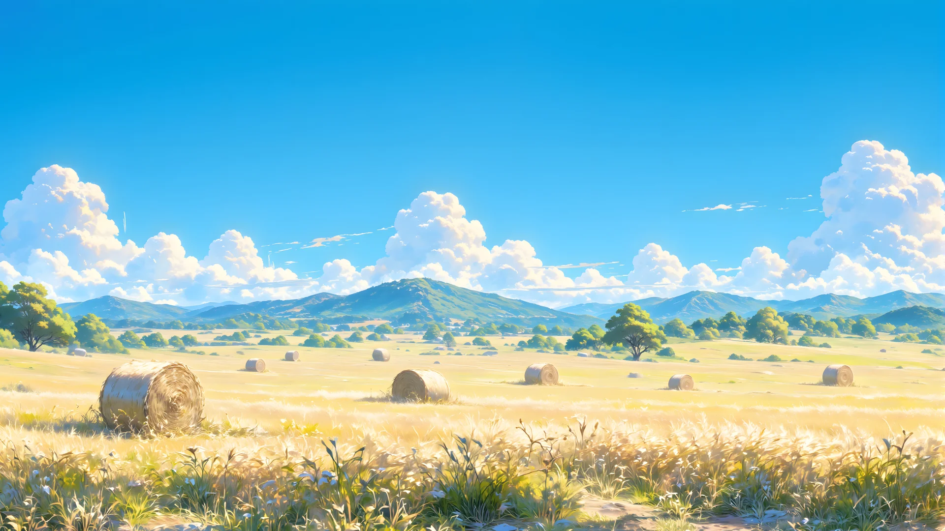 电脑壁纸 016-蓝天白云森林