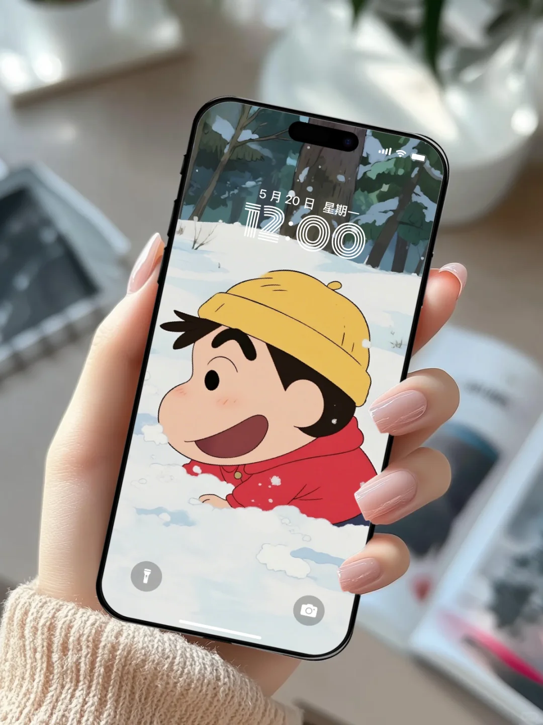 蜡笔小新冬日雪景壁纸❄️治愈系萌力暴击！