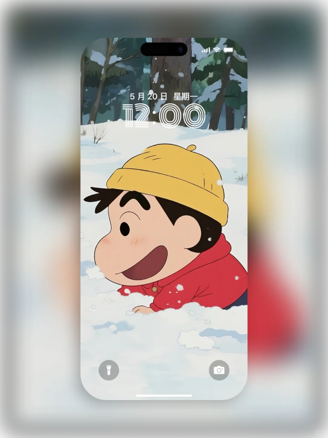 蜡笔小新冬日雪景壁纸❄️治愈系萌力暴击！