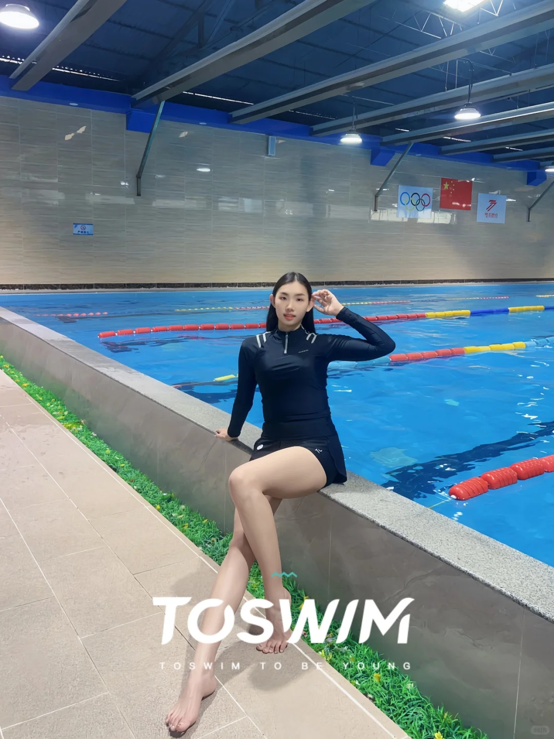 今天的超模腿是分体泳衣给的~