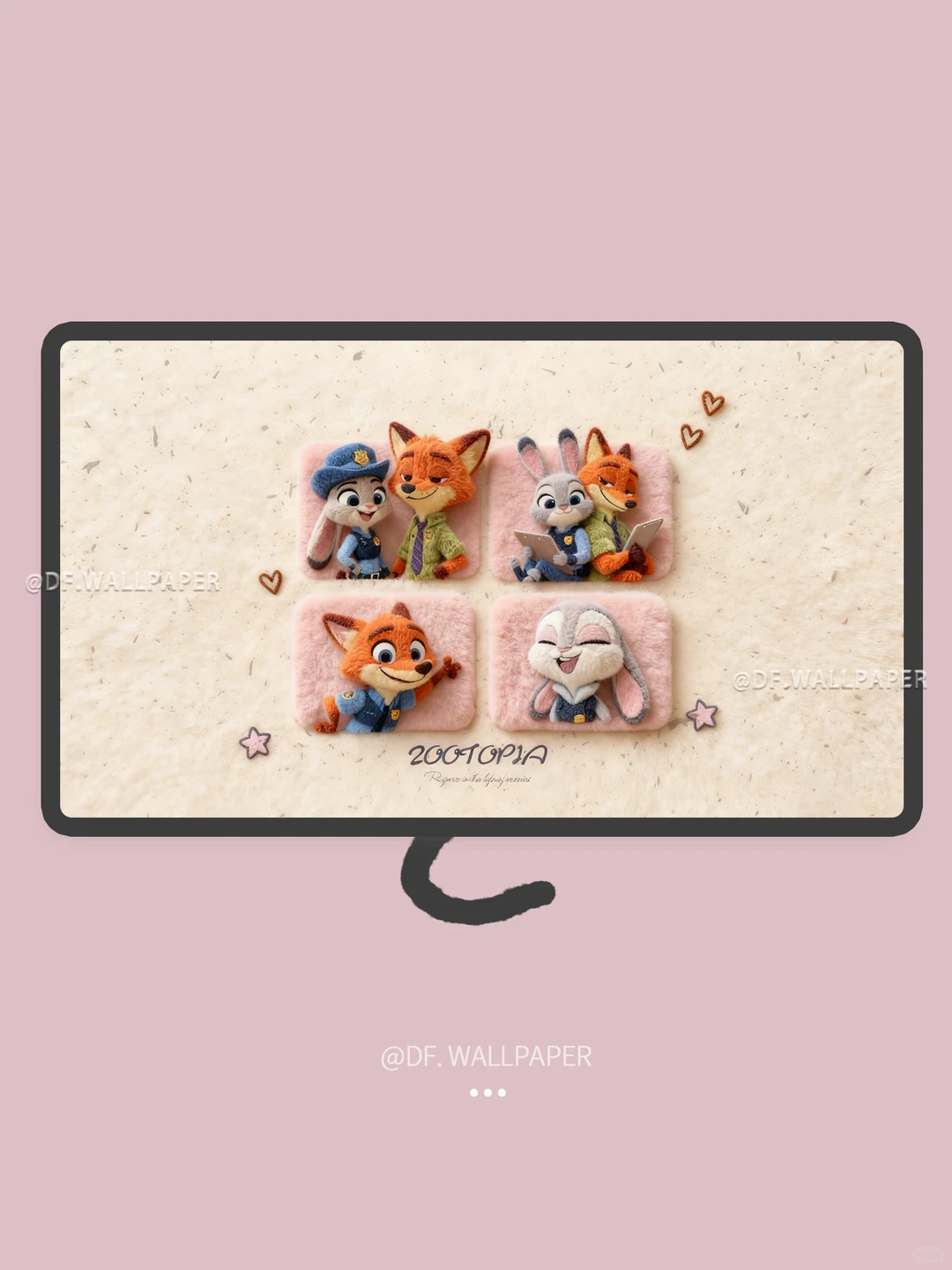 电脑壁纸｜毛绒朱迪与尼克｜INS风卡通壁纸