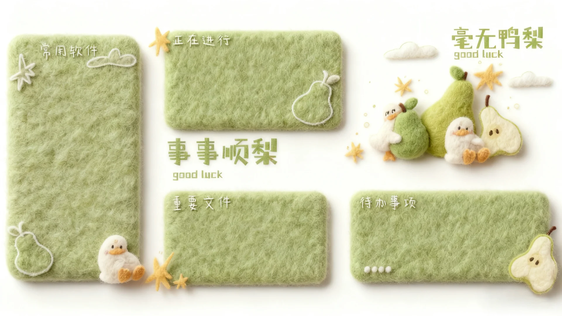 电脑分区壁纸｜护眼壁纸｜鸭鸭与梨