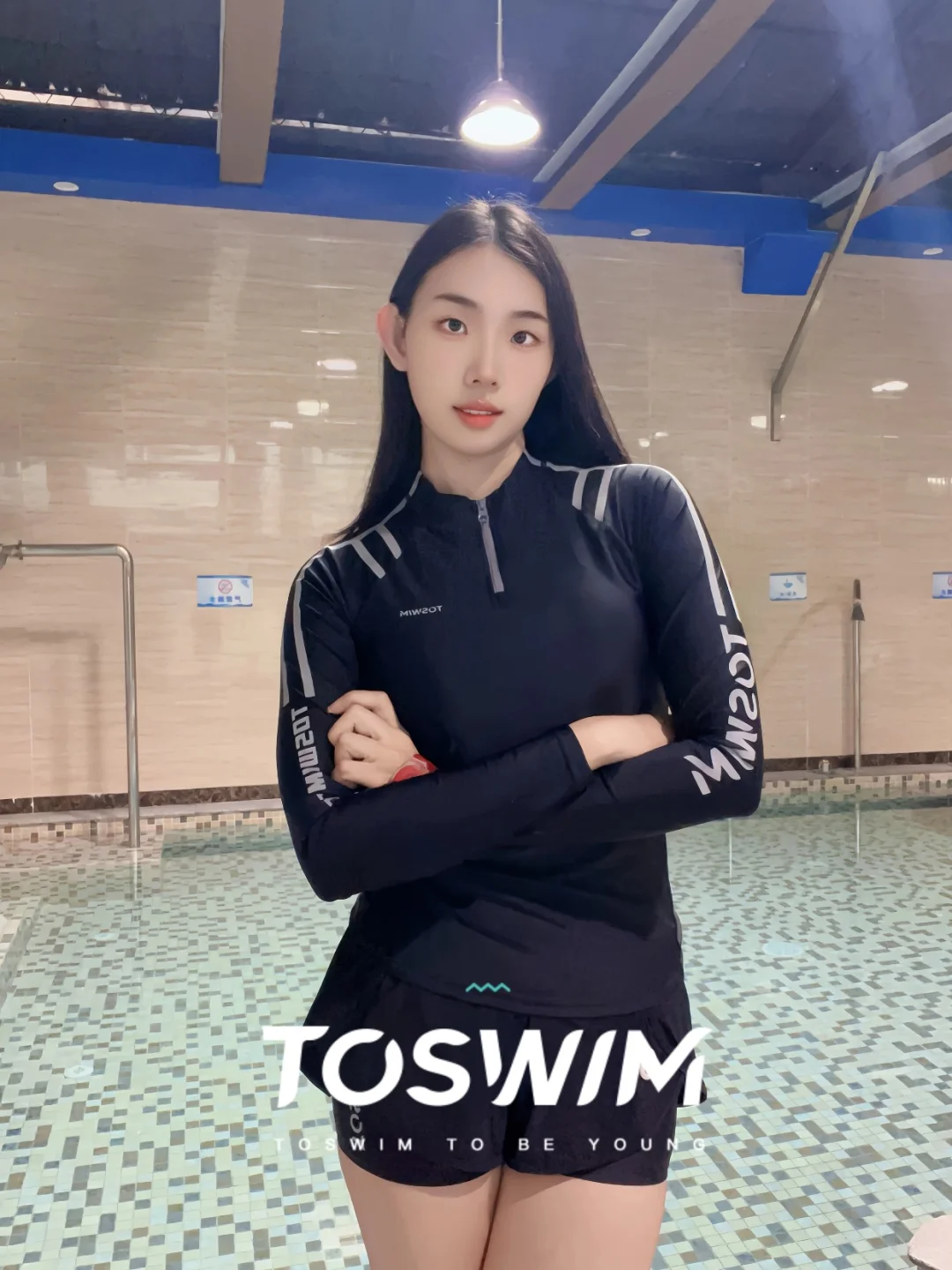 今天的超模腿是分体泳衣给的~