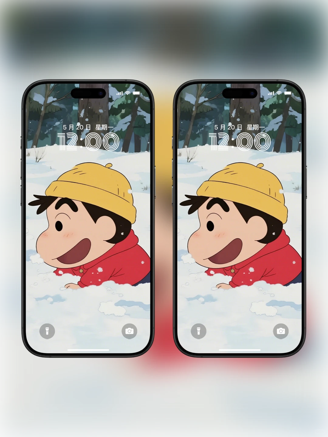 蜡笔小新冬日雪景壁纸❄️治愈系萌力暴击！