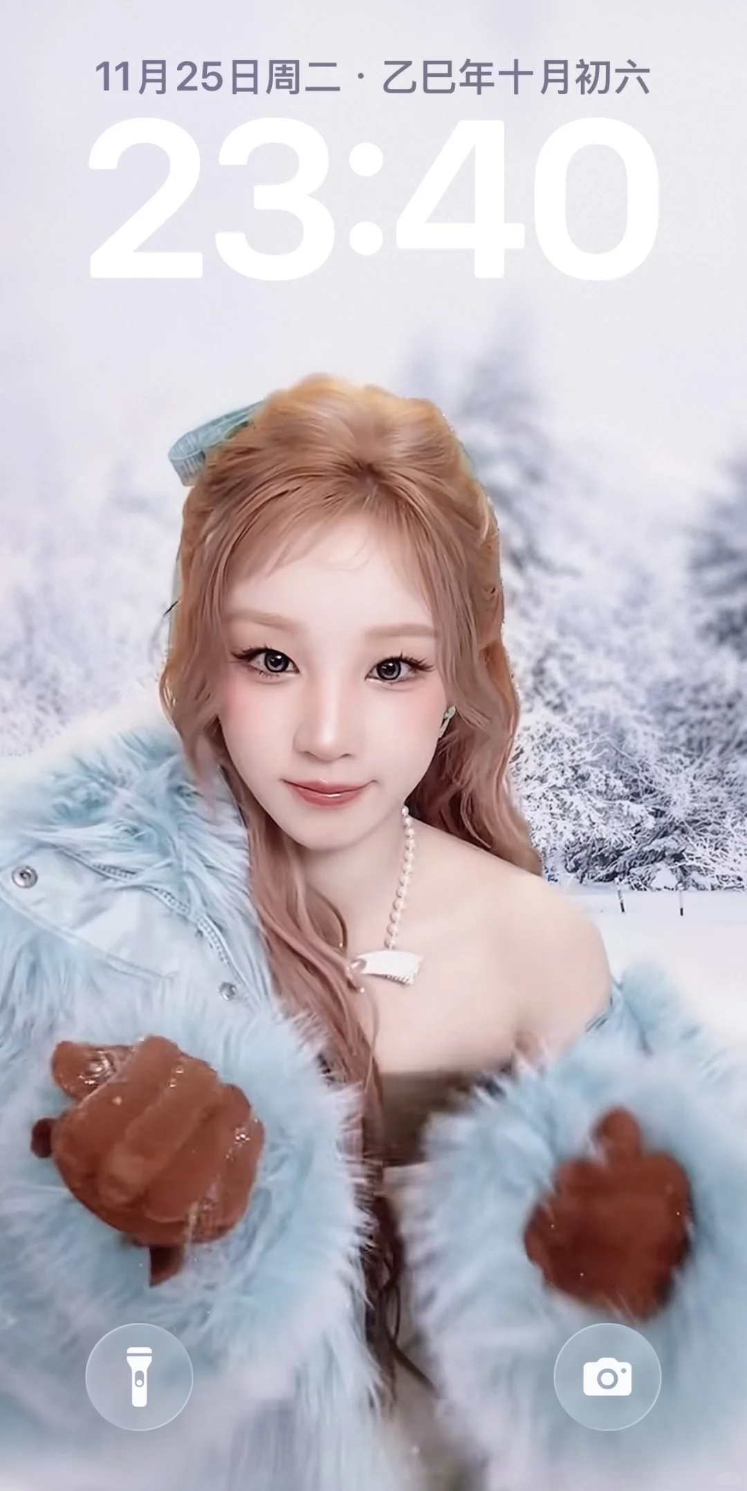 冰雪公主头雨琦的壁纸太美了！超适合冬天