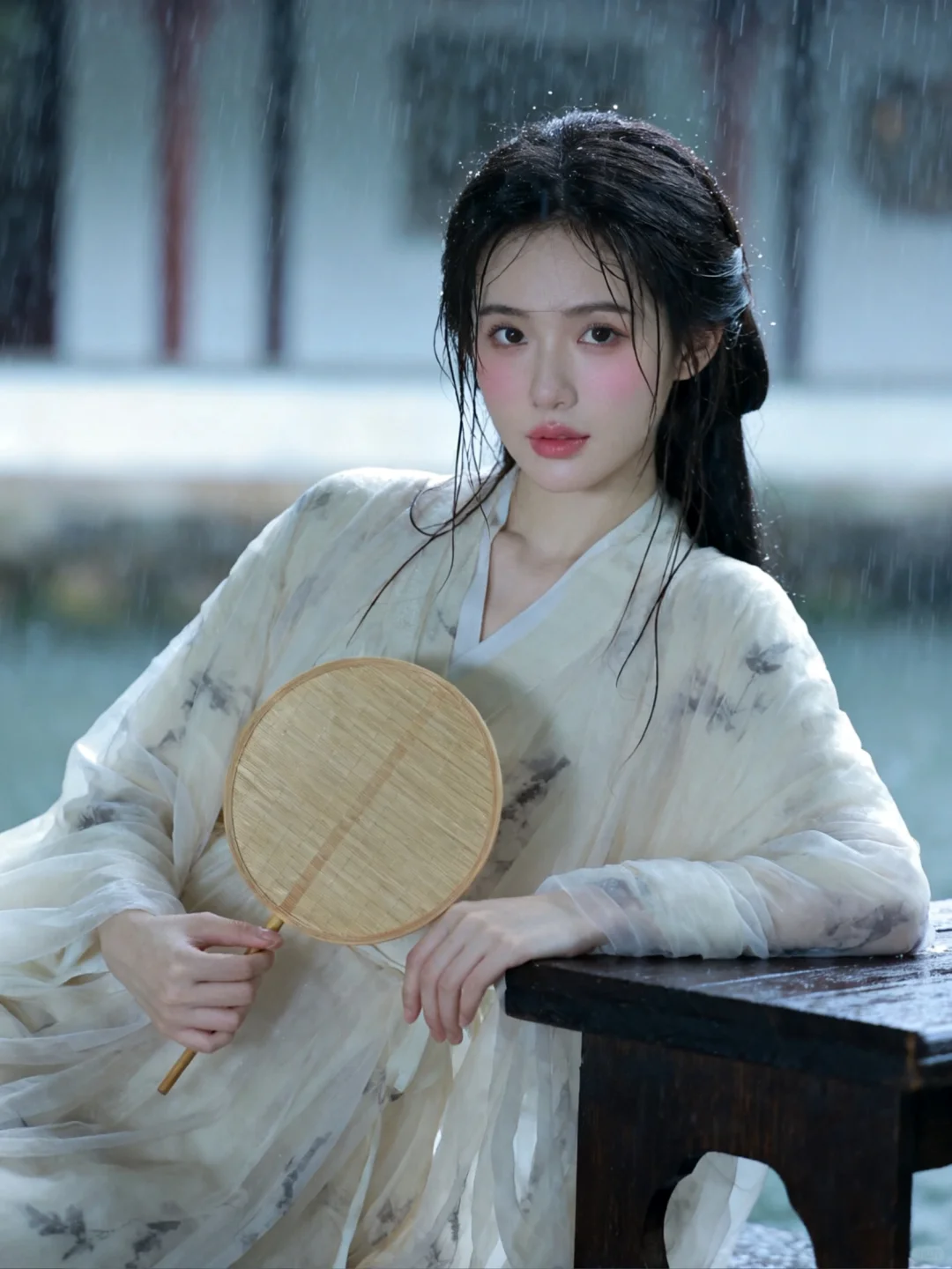 雨天的汉服写真｜AI生成‼️