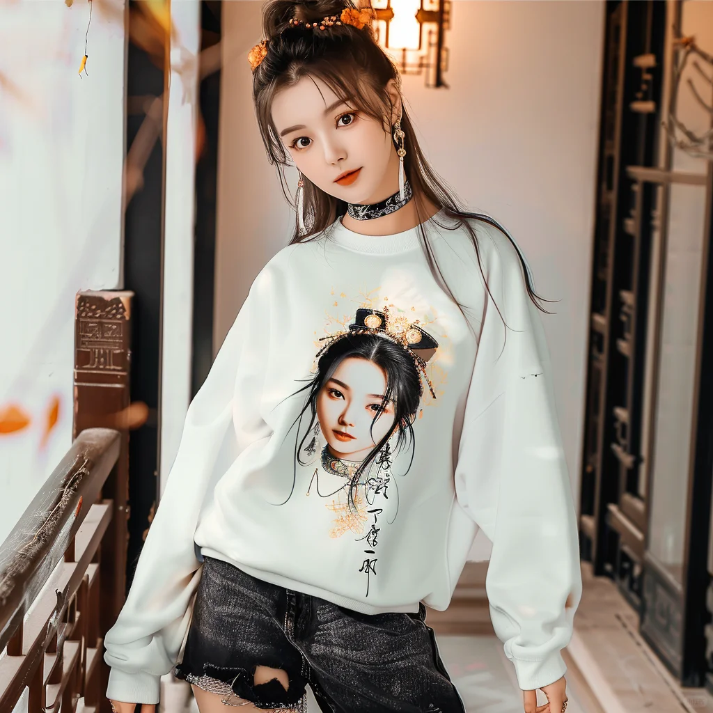 美女 | 换装 | 汉服 | 换成 | 现代 | 卫衣