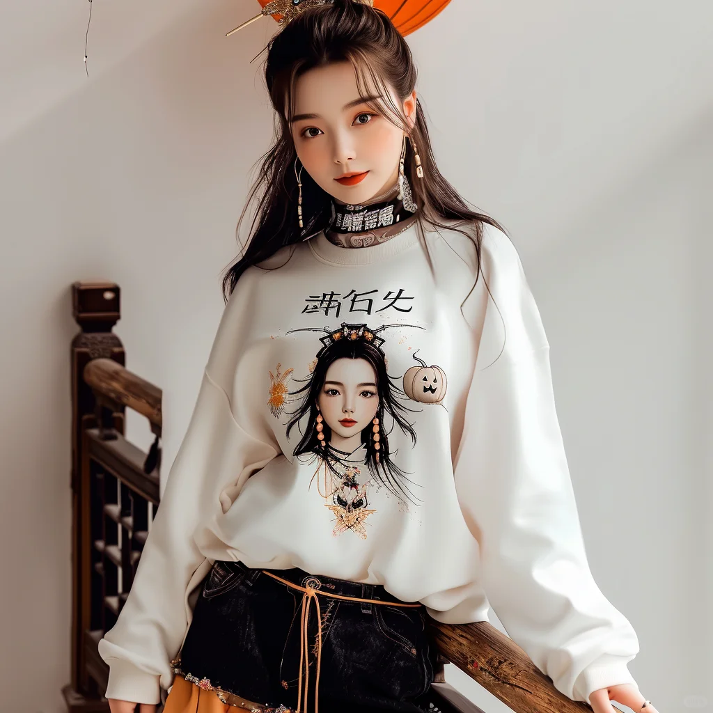 美女 | 换装 | 汉服 | 换成 | 现代 | 卫衣