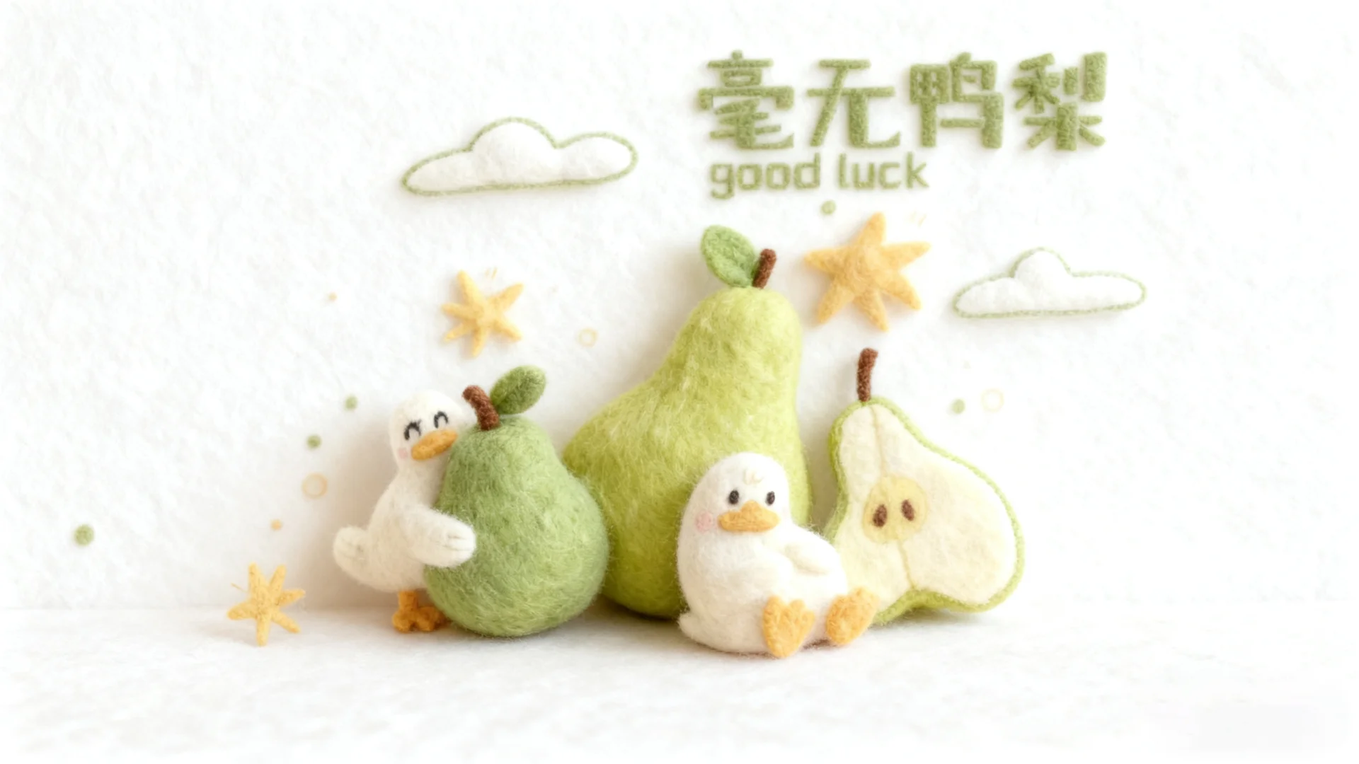 电脑分区壁纸｜护眼壁纸｜鸭鸭与梨