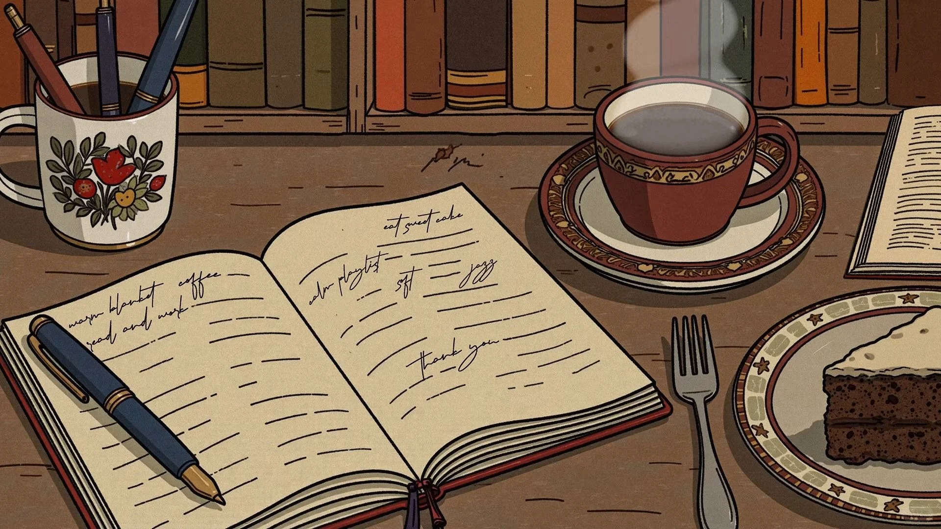 咖啡笔记｜iPad壁纸 手绘风😇😇😇