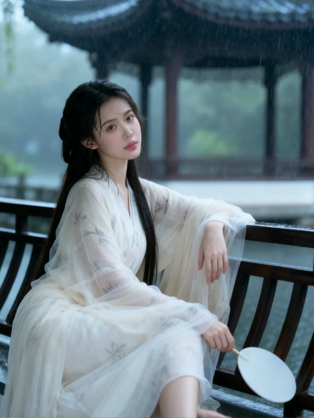 雨天的汉服写真｜AI生成‼️