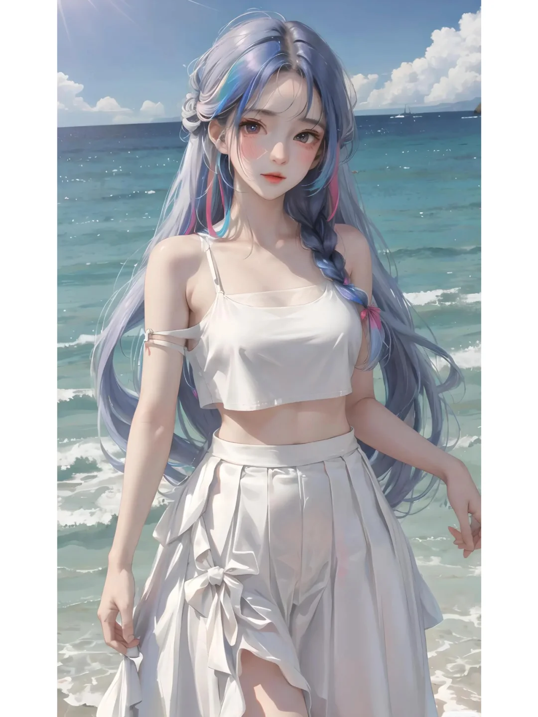 简单的白色也能穿成时尚，这就是AI的魅力