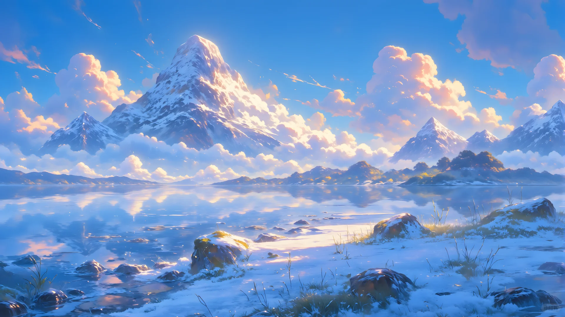 电脑壁纸 016-蓝天白云森林