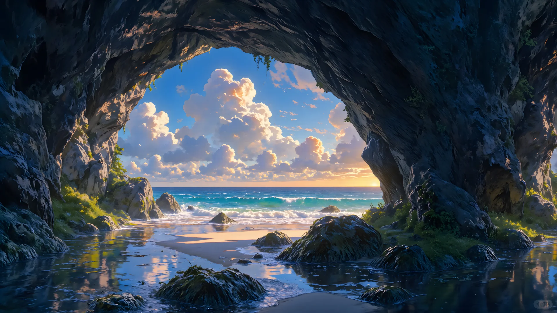 电脑壁纸 016-蓝天白云森林