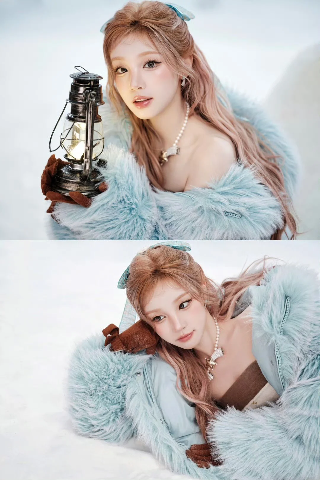 雪地里的薄荷甜妹！宋雨琦这白丝造型太萌啦