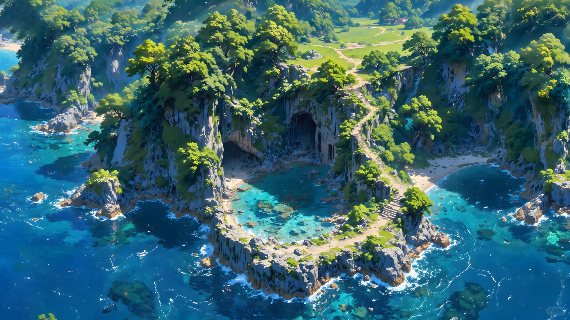 电脑壁纸 016-蓝天白云森林