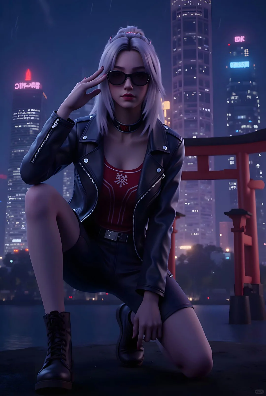 蓝紫渐变，氛围感拉满！🔥ai女神性感穿搭