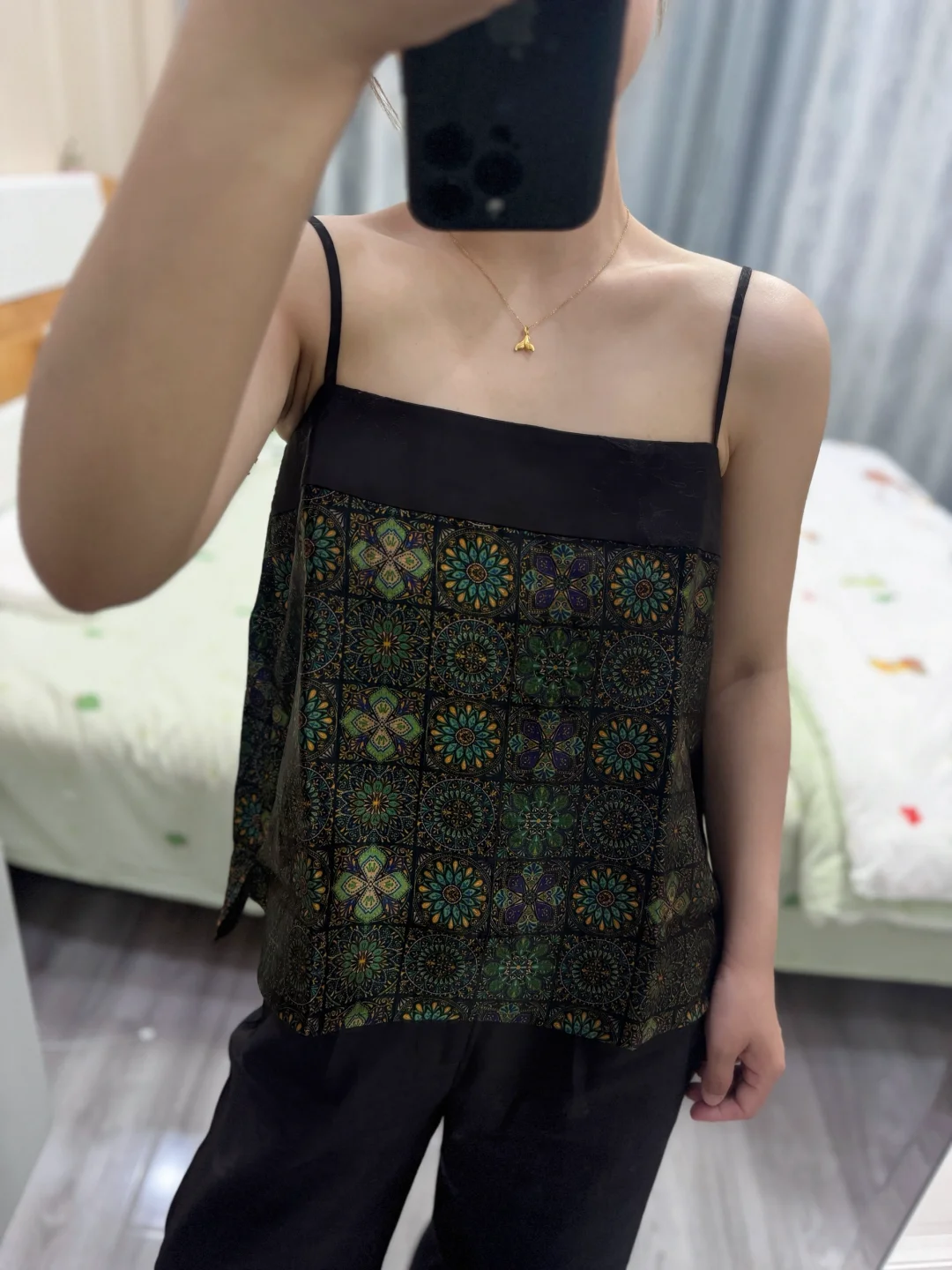 万花筒香云纱百搭小吊带