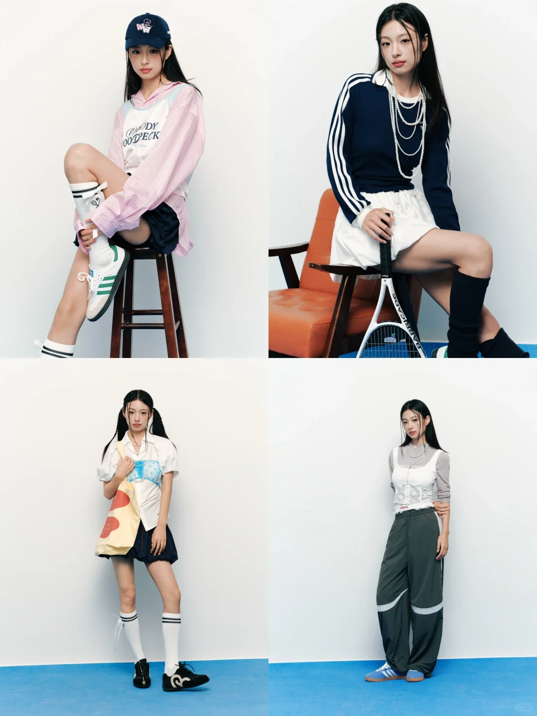 一组片子四个她的不同展现