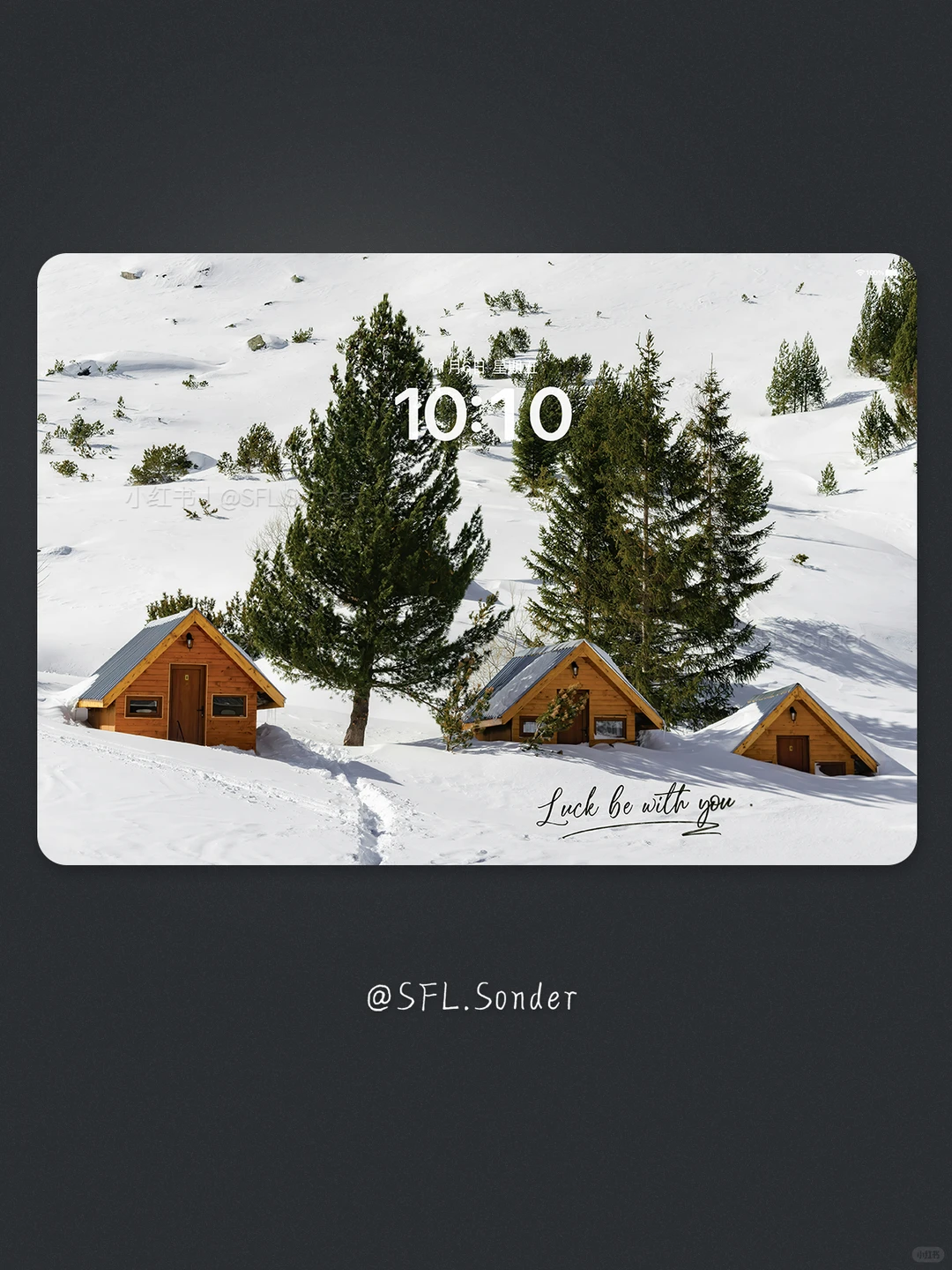 “雪地小屋·有你的冬天才浪漫.”平板壁纸
