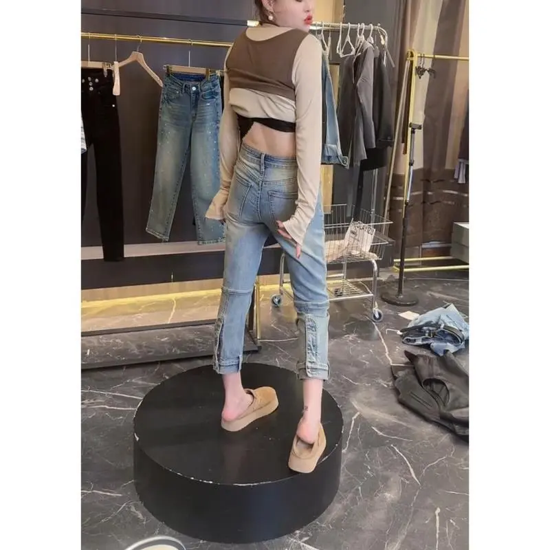 🌊梨形身材穿搭大码牛仔裤女春季新款洋