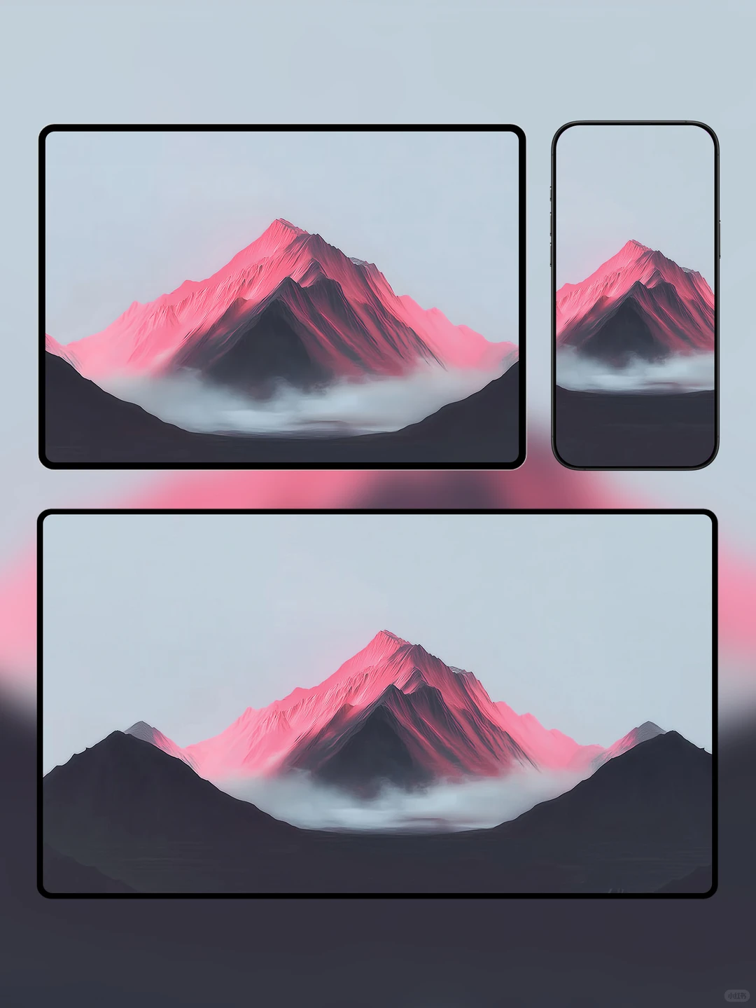 ipad&手机壁纸｜高清4K｜氛围感｜粉岭叠雾