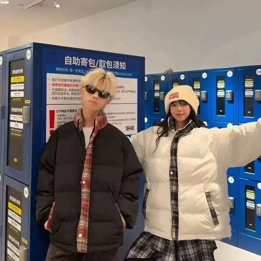 美式复古格子棉服，冬日氛围感拿捏